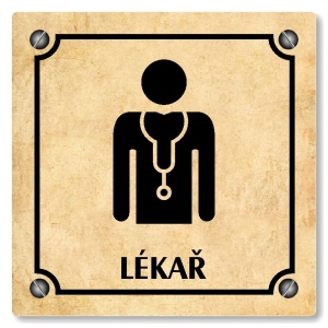 Lékař, 80x80mm, pergamen, Kansas